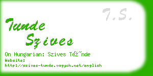 tunde szives business card